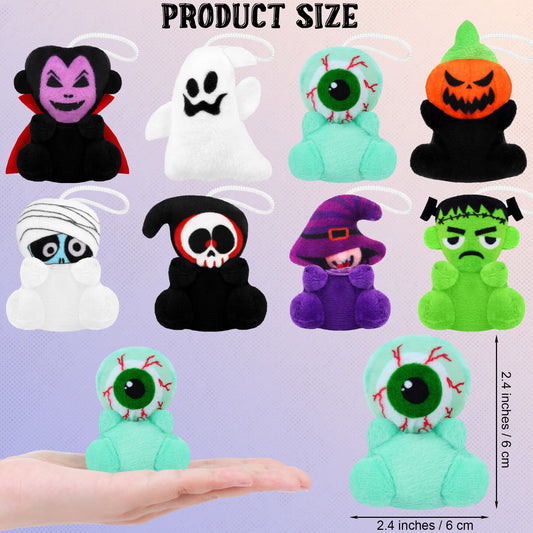 JUMPING EARS 24 Mini Characters Toy - 2.4 Inch Plush for Halloween Goodie Bag Party Favors Trick or Treat Gift