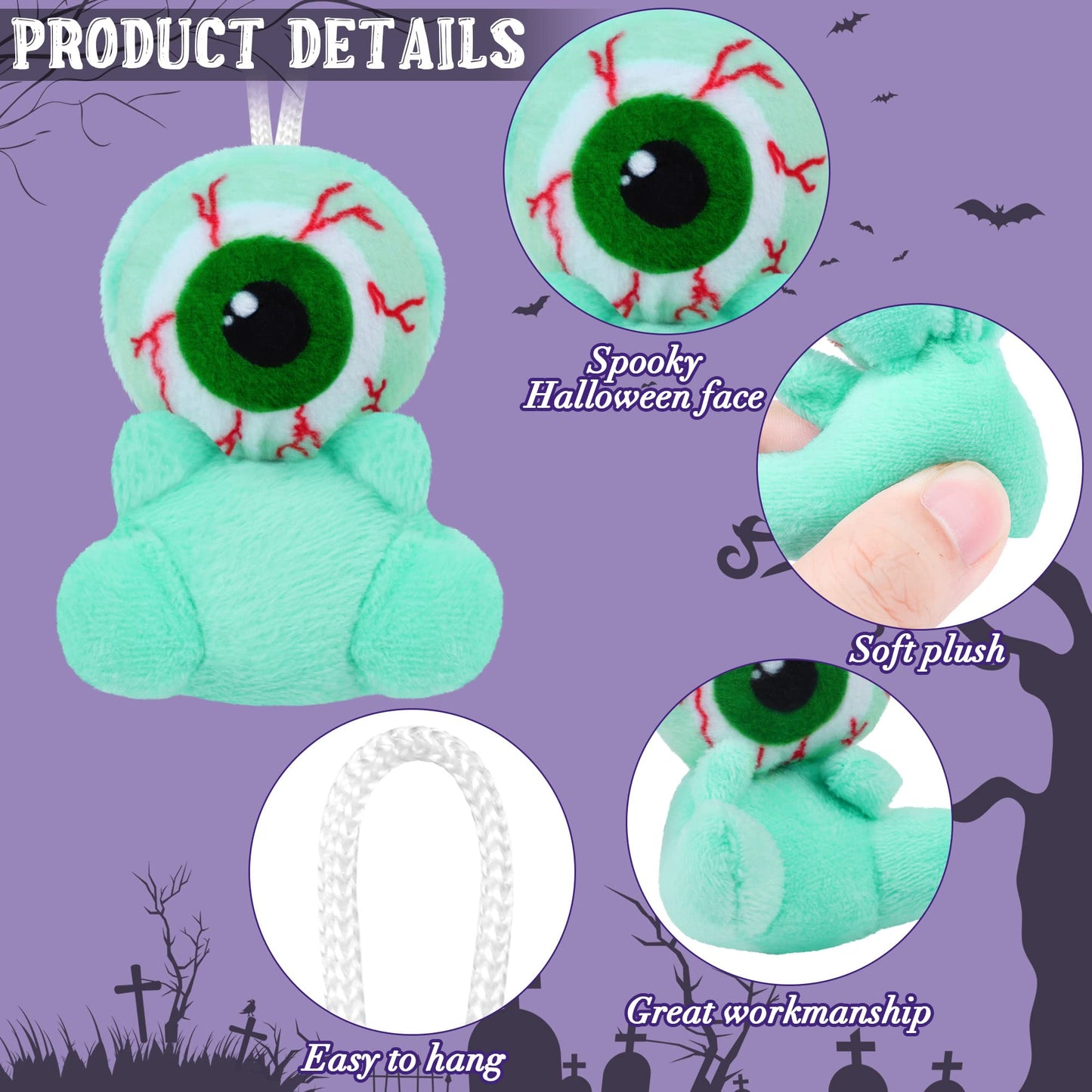 JUMPING EARS 24 Mini Characters Toy - 2.4 Inch Plush for Halloween Goodie Bag Party Favors Trick or Treat Gift