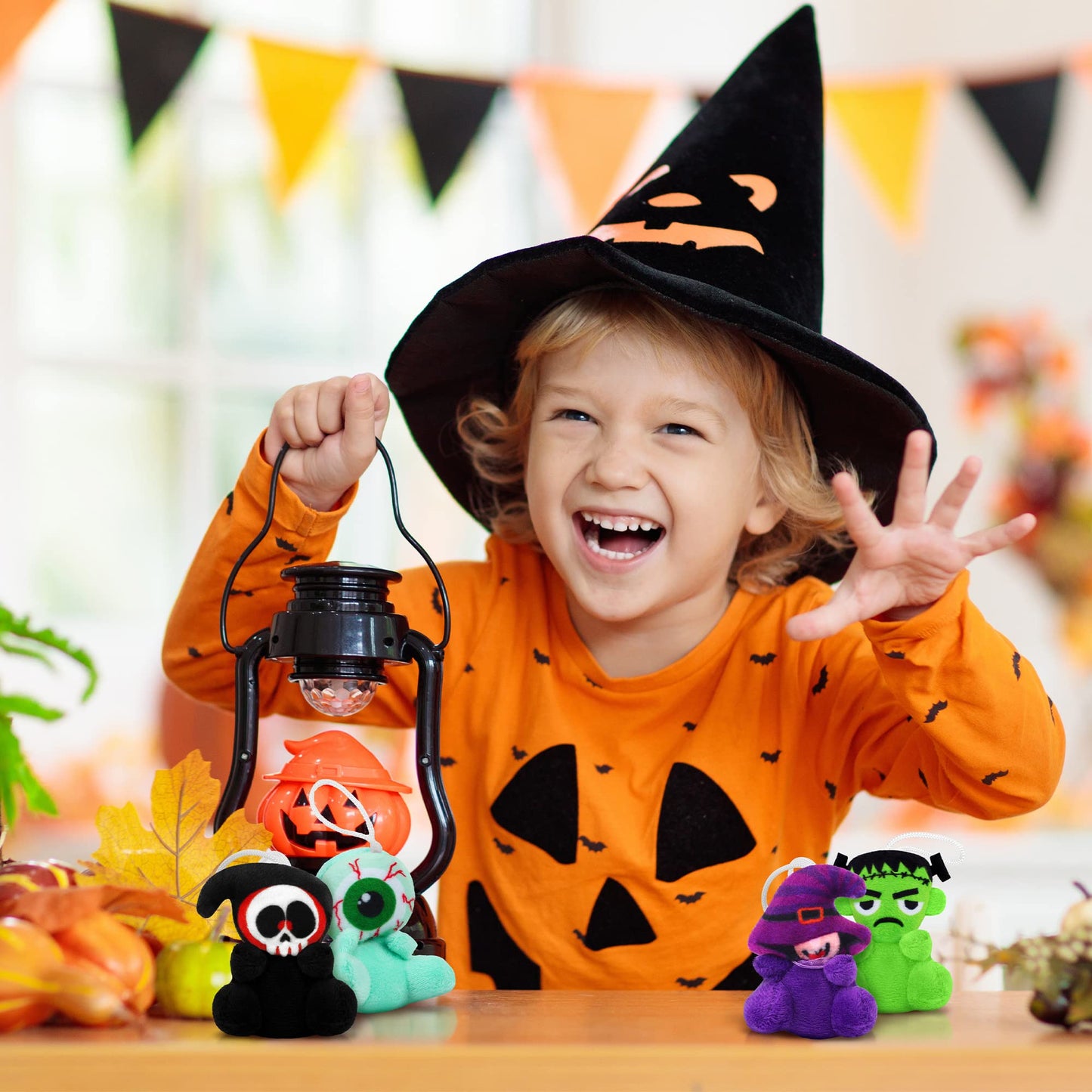 JUMPING EARS 24 Mini Characters Toy - 2.4 Inch Plush for Halloween Goodie Bag Party Favors Trick or Treat Gift