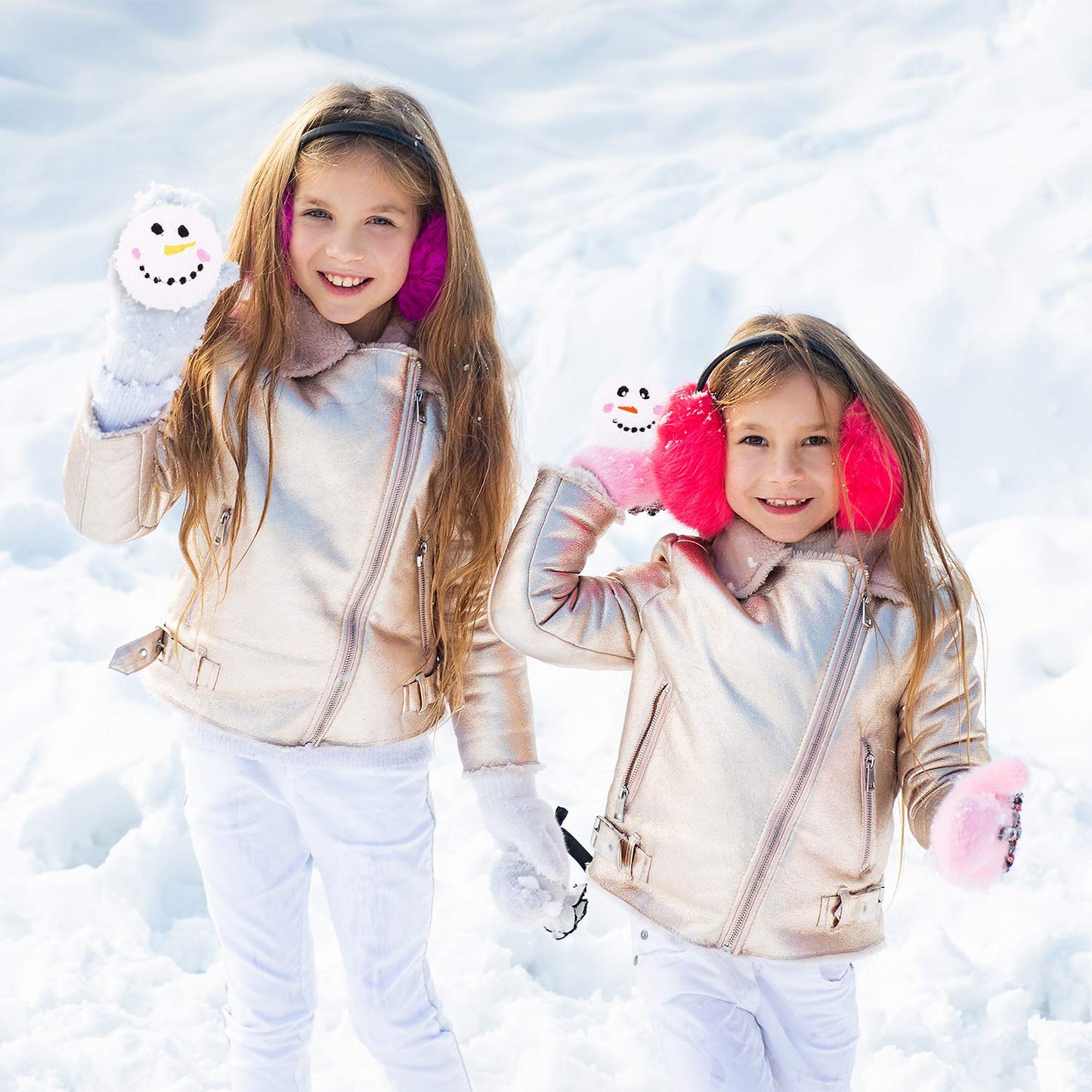 JUMPING EARS 12 Pack Snow Toy Ball Set Plush Snowmen Balls Snow Fight Ball with A Bag Realistic for Adult Kid Winter Game