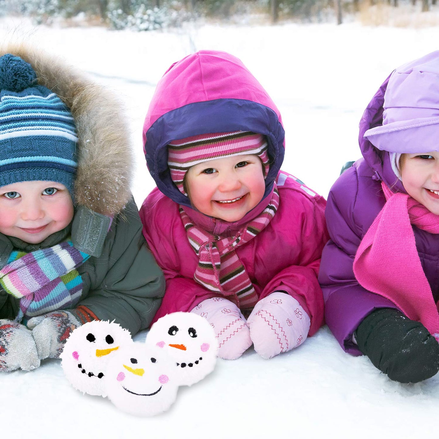 JUMPING EARS 12 Pack Snow Toy Ball Set Plush Snowmen Balls Snow Fight Ball with A Bag Realistic for Adult Kid Winter Game