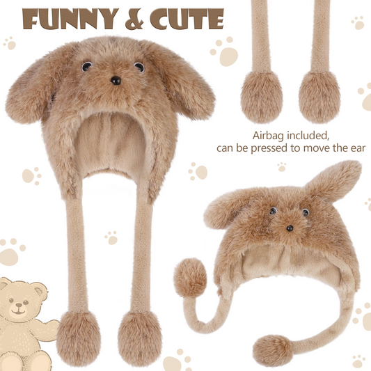 JUMPING EARS Stay Cozy & Cute with Our Moving Ears Plush Hat – Perfect for Winter Adventures!