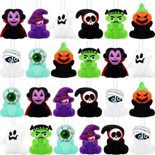 JUMPING EARS 24 Mini Characters Toy - 2.4 Inch Plush for Halloween Goodie Bag Party Favors Trick or Treat Gift