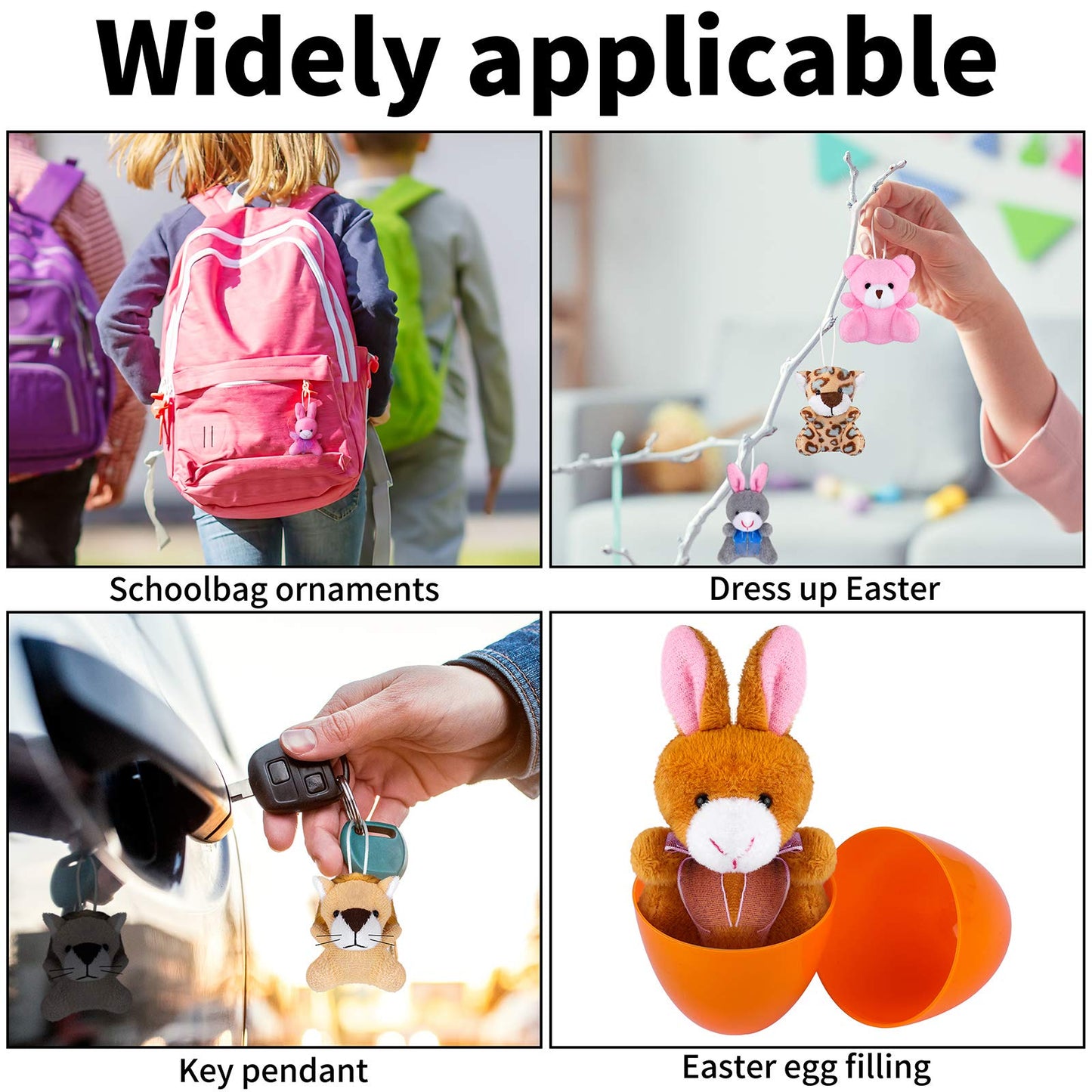 JUMPING EARS 32 Pack Mini Plush Animals Toys Set, Jungle Animal Plush Toys Stuffed Animals Set for Easter Hunts, Basket Stuffers, Easter Party Favor, Goodie Bag Fillers